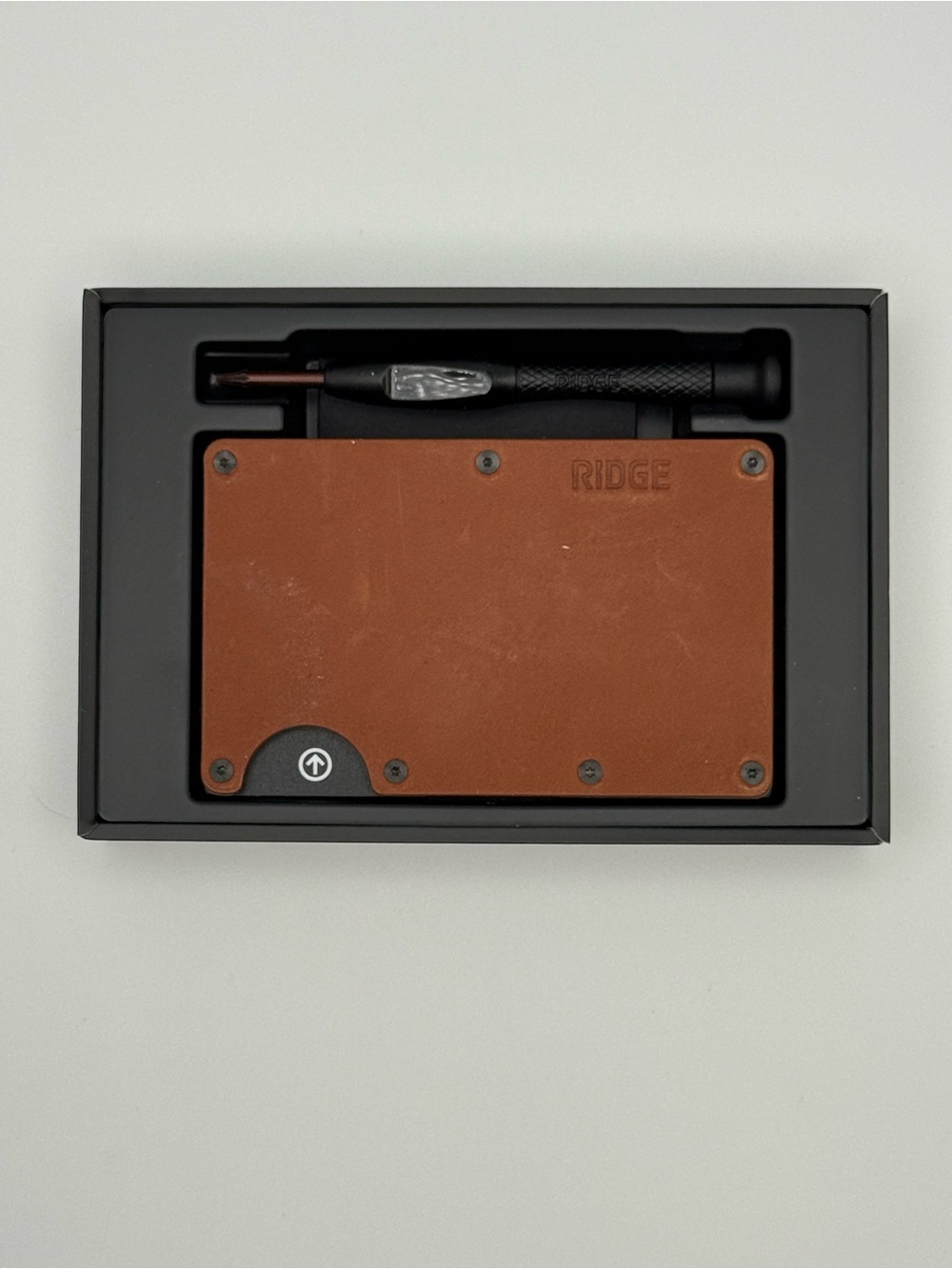 Ridge Tobacco Brown Leather RFID Wallet Cash Strap With Box (P103)